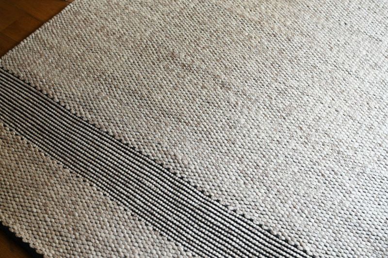 手織り ハンドウィーブ ウール ラグ(160x230cm)