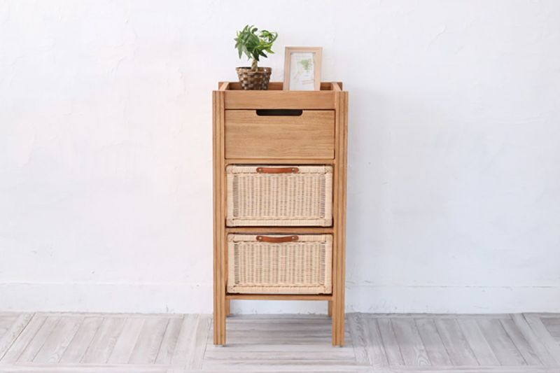 希少✴︎北欧 ラタン 3段 チェスト サイドキャビネット 木製 希少✴︎北欧 ラタン 3段 チェスト サイドキャビネット 木製