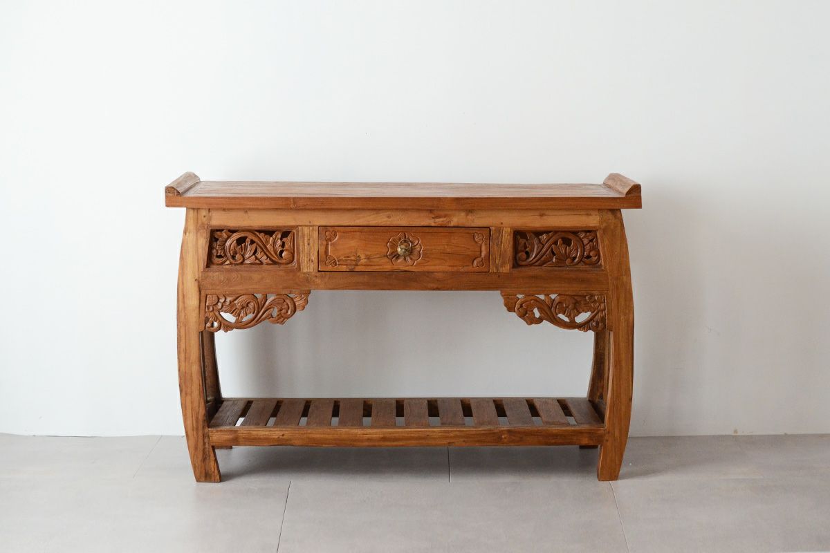 KAJA カジャ CHISTA チーク古材 コンソールテーブル（W100） 風合いの