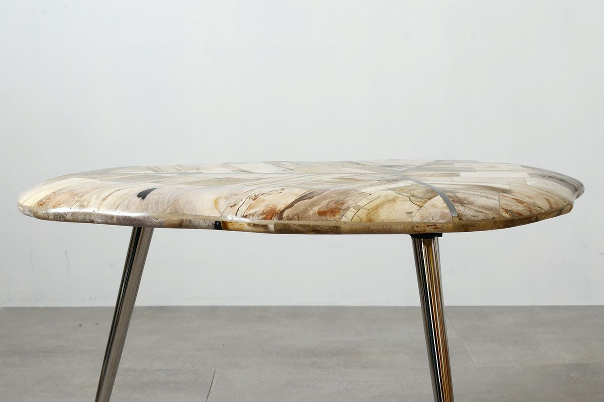 KAJA カジャ 木化石 サイドテーブル (H55) オブジェのような存在感と自然のあたたかみを感じるテーブル 木化石