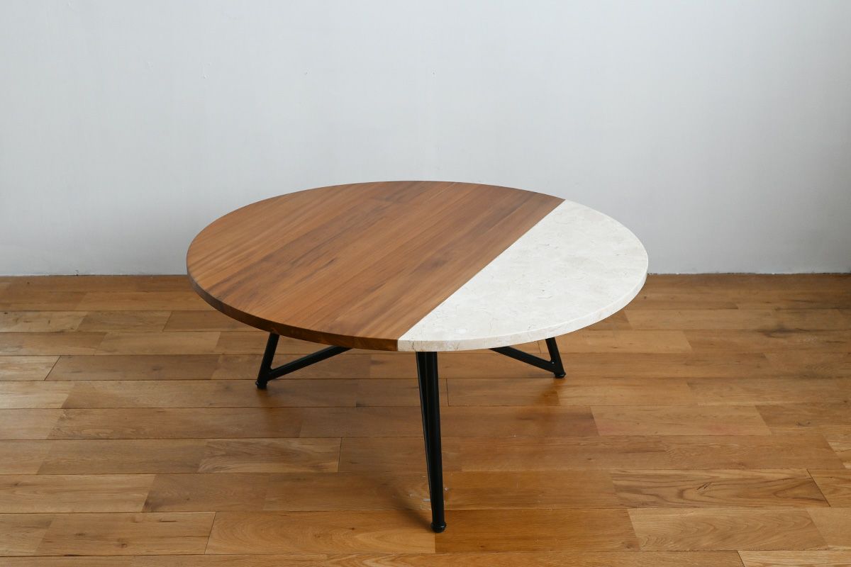 KAJA FARGO ラウンドコーヒーテーブル チーク家具 オレオ ローテーブル